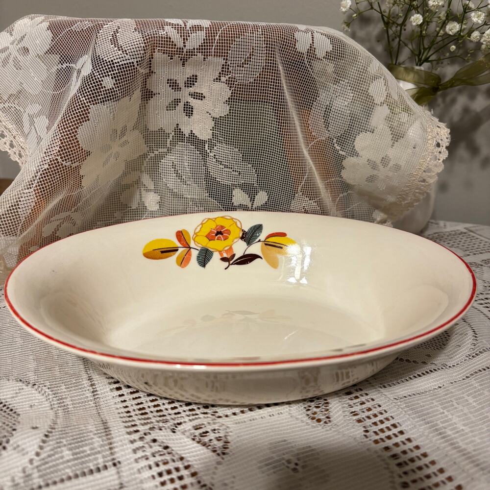 Vintage Crooksville 30's 539 MCM Stamped A160 Serving Bowl Platter